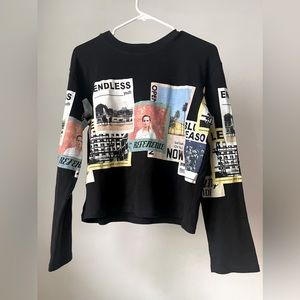 Zara Sweatshirt Black Collage Size M